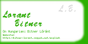 lorant bitner business card