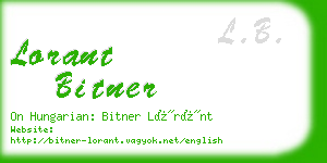 lorant bitner business card